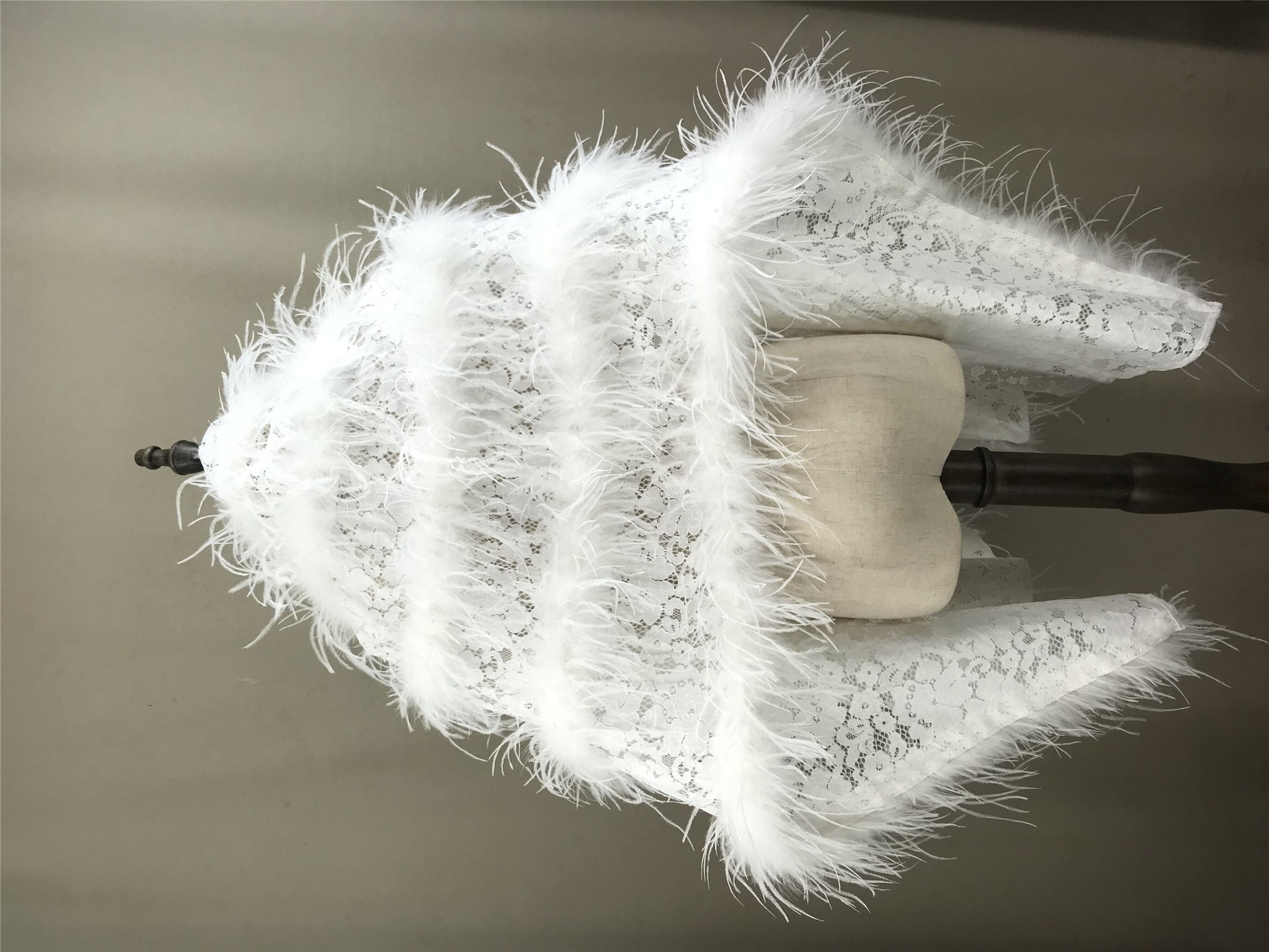 Real Ostrich Feather Lace Shaw - Stole Wedding Shawl recensione e prezzo
