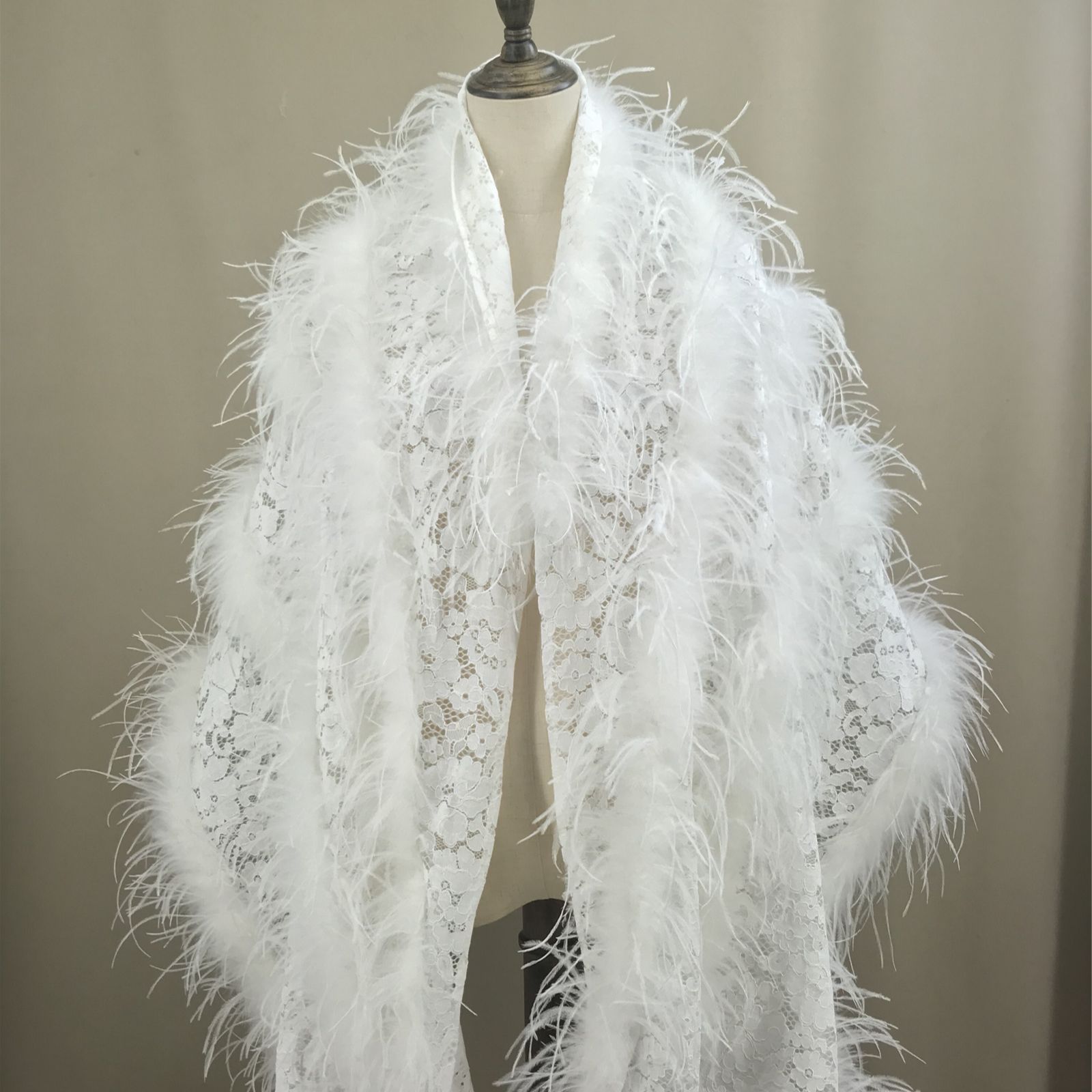 Real Ostrich Feather Lace Shaw - Stole Wedding Shawl recensione e prezzo