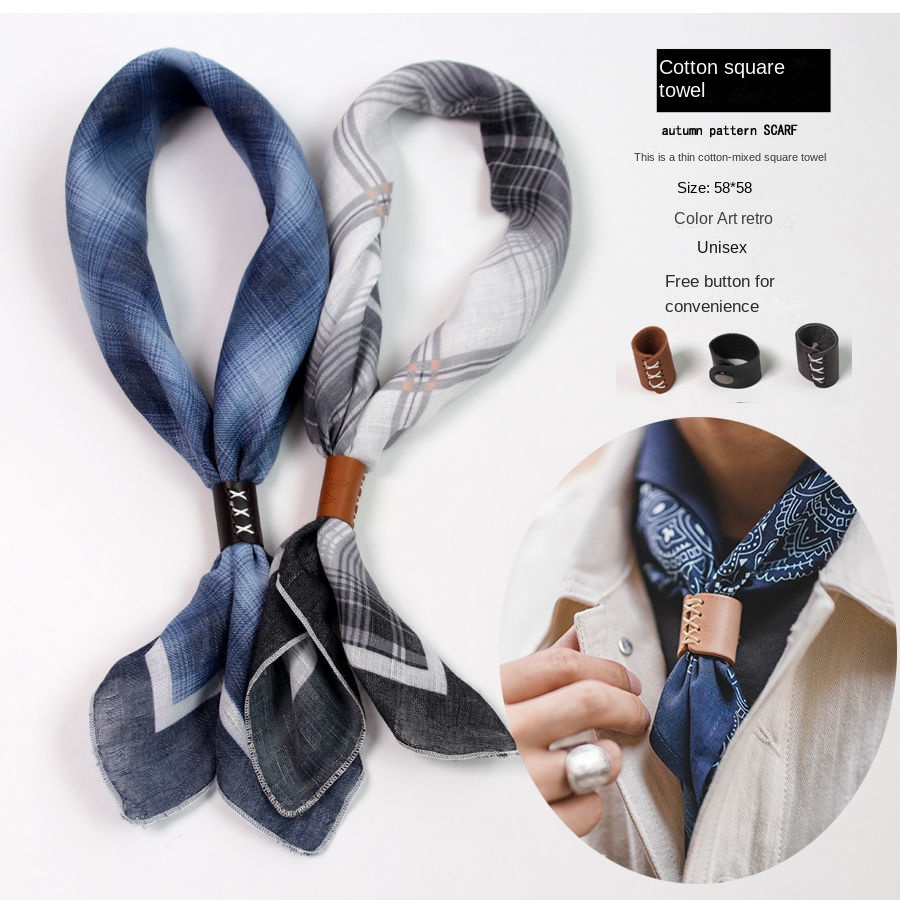 Men's Square Scarf with Button - Bandana Cotton recensione e prezzo