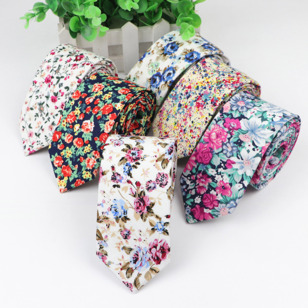 Cotton Flower Tie Men's Colour - Skinny Tie Men recensione e prezzo