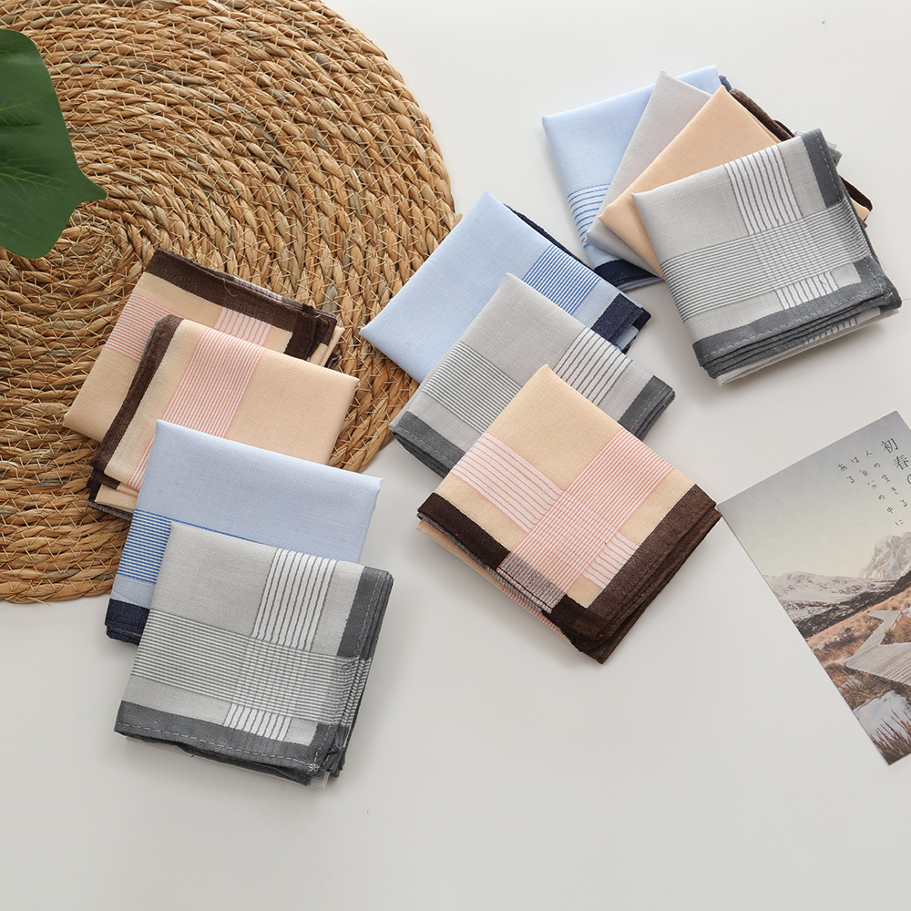 12Pcs 100% Cotton Yarn Dyed Ha - Handkerchief Cotton Men recensione e prezzo