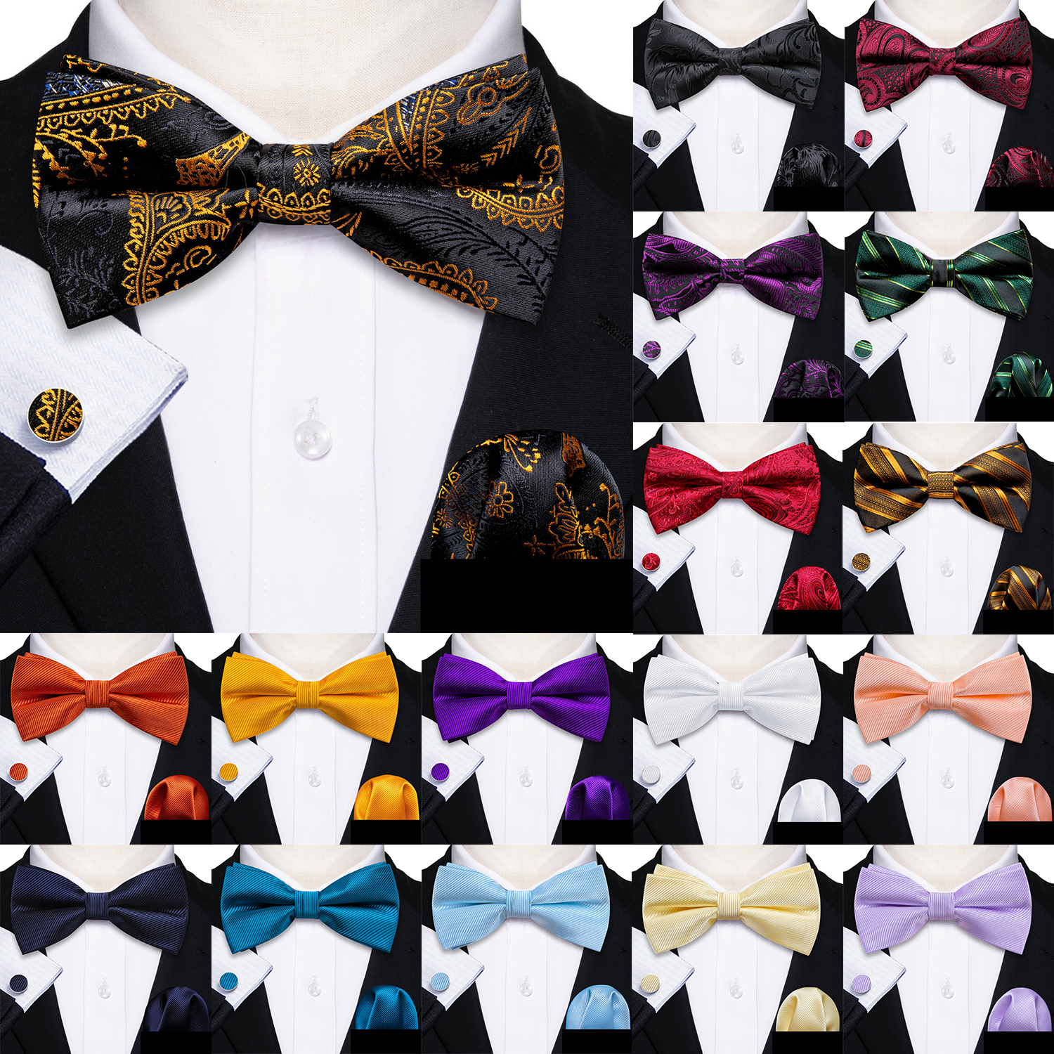 Barry.Wang Silk Mens Bow Tie B - Bow Tie Pre Tied recensione e prezzo