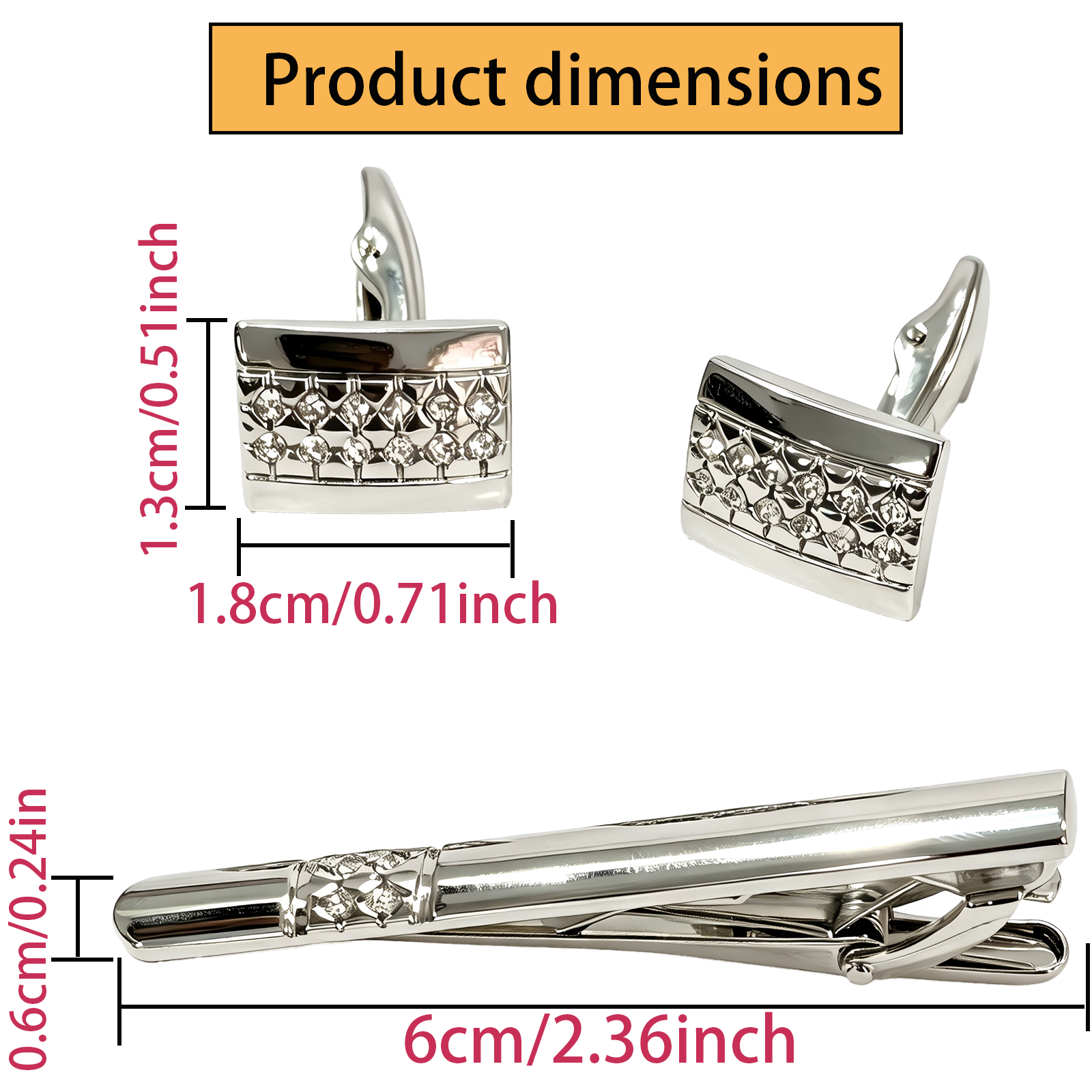 Mens Cufflinks & Tie Clip Set  - Tie Bar Set Gift recensione e prezzo