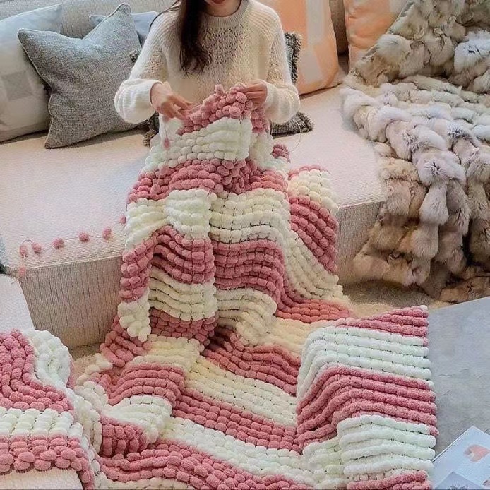 130G/Roll Pompom Yarn Mixed Co - Woven Scarf Blanket recensione e prezzo