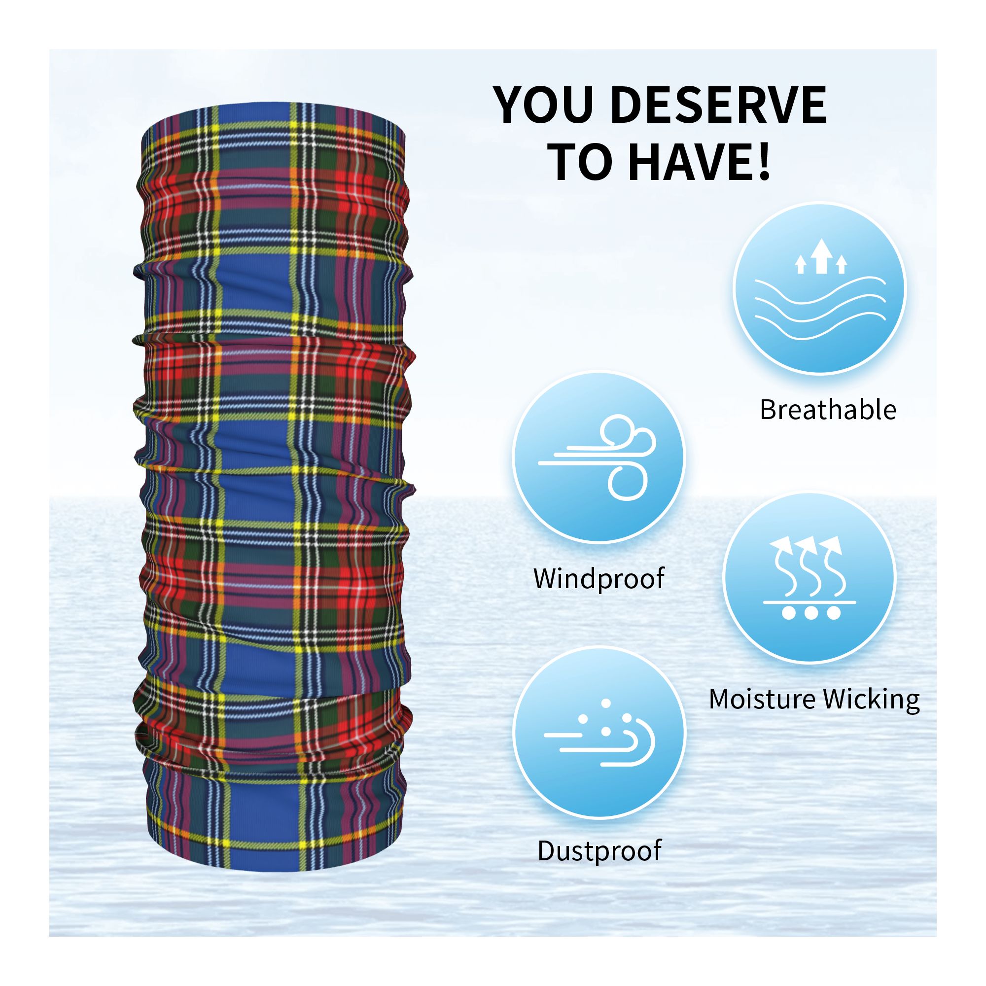 Custom Royal Tartan Plaid Wint - Neck Warmer Tube recensione e prezzo