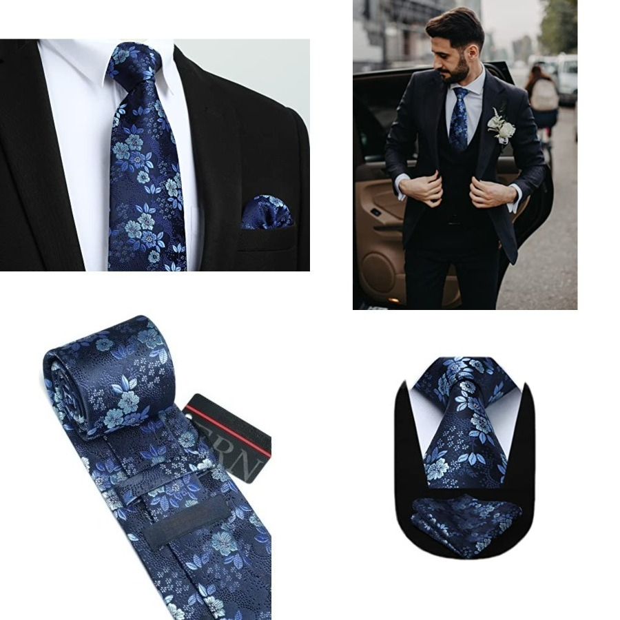 Men Floral Ties Woven Classic  - Pocket Square Set recensione e prezzo