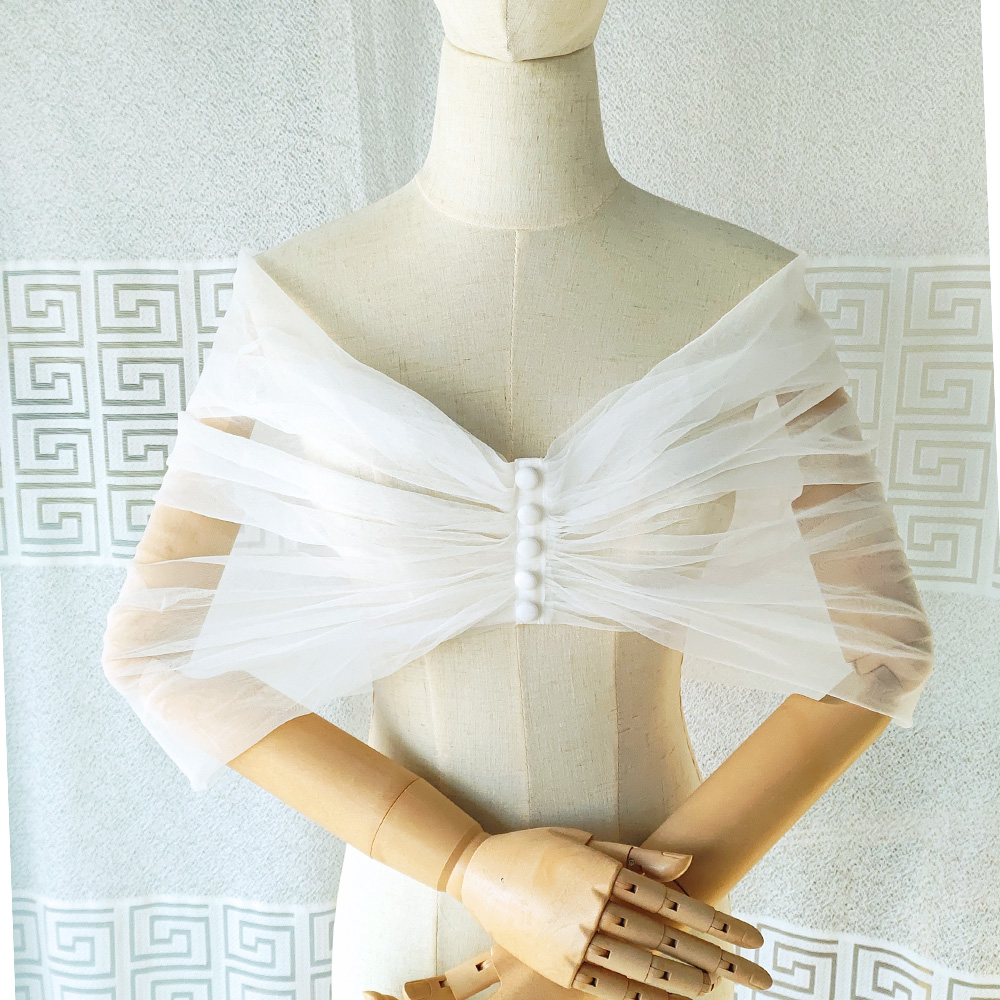 Women Pleated Tulle Sheer Wrap - Stole Wedding Shawl recensione e prezzo