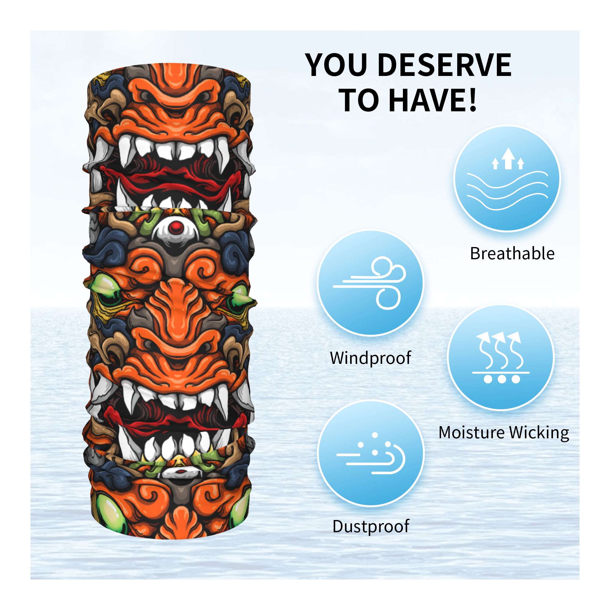 Custom Samurai Demon Oni Winte - Neck Warmer Tube recensione e prezzo