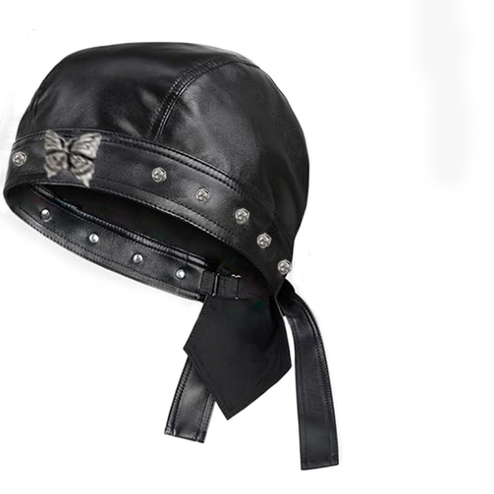New PU Leather Black Biker Cap - Bandana Doo Rag recensione e prezzo