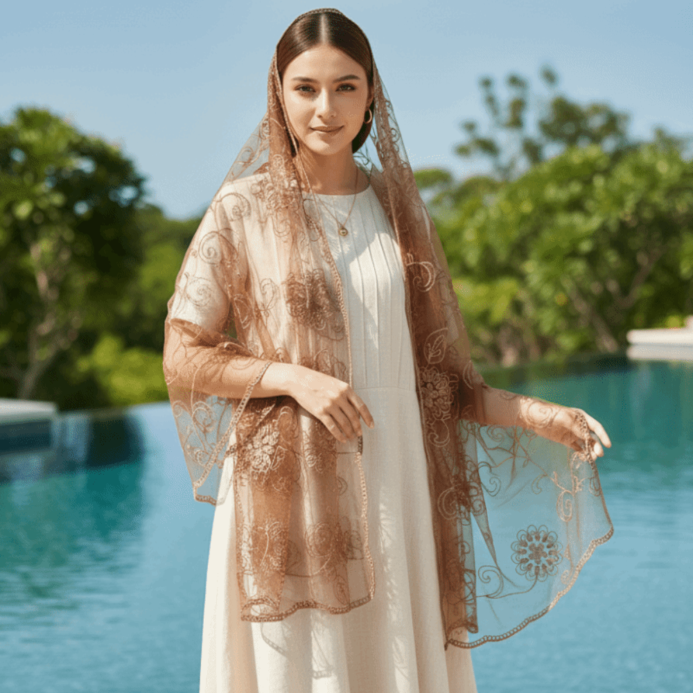 Lace Scarf Embroidered Floral  - Stole Wedding Shawl recensione e prezzo