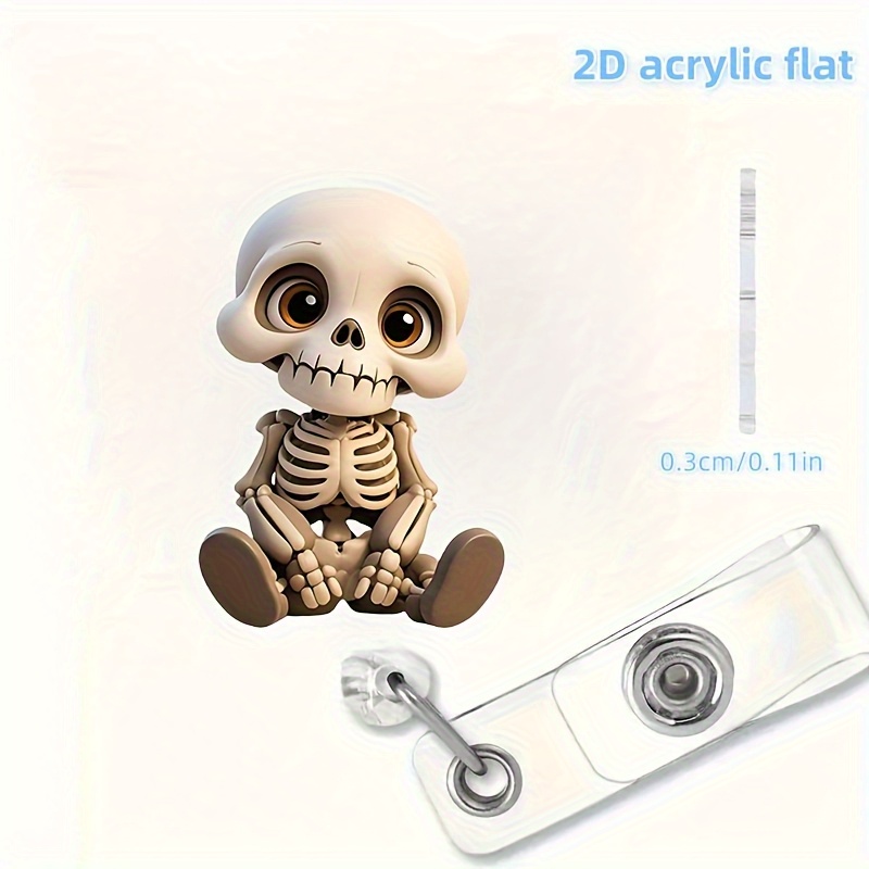 2D Flat, Acrylic Dazed Skull H - Lanyard Badge Holder recensione e prezzo