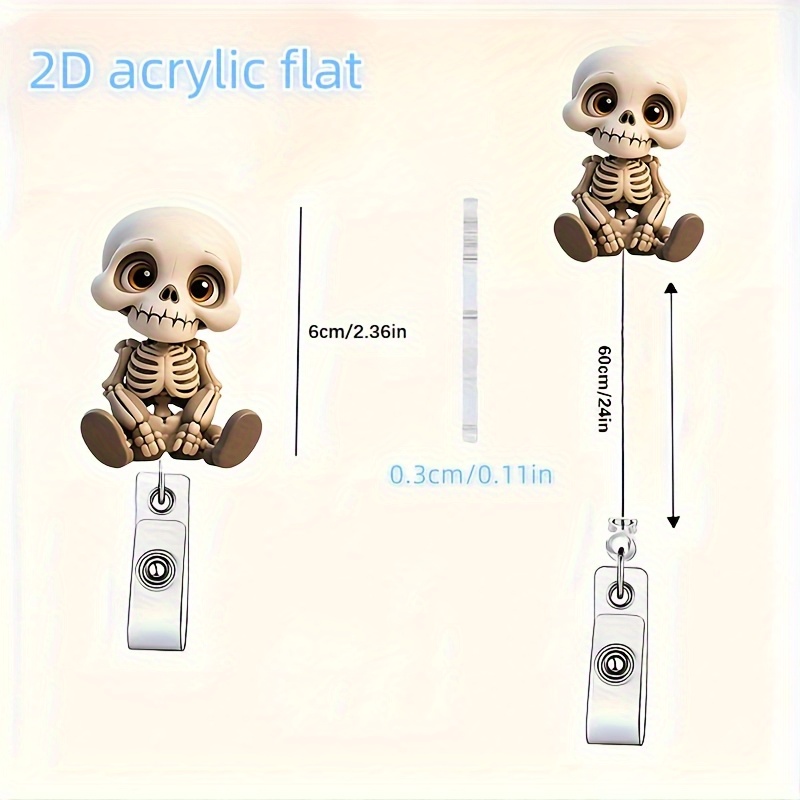 2D Flat, Acrylic Dazed Skull H - Lanyard Badge Holder recensione e prezzo