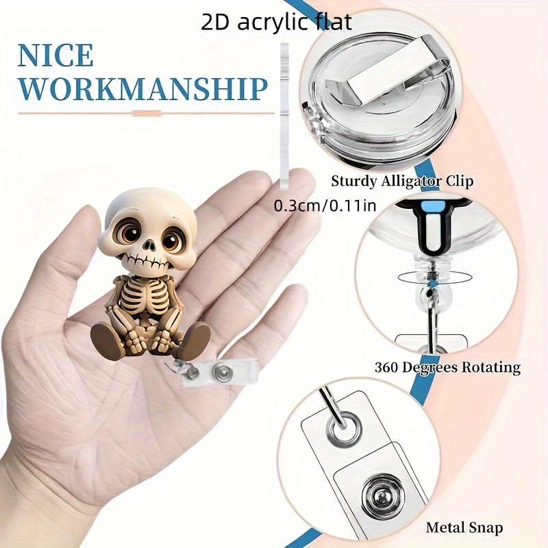 2D Flat, Acrylic Dazed Skull H - Lanyard Badge Holder recensione e prezzo